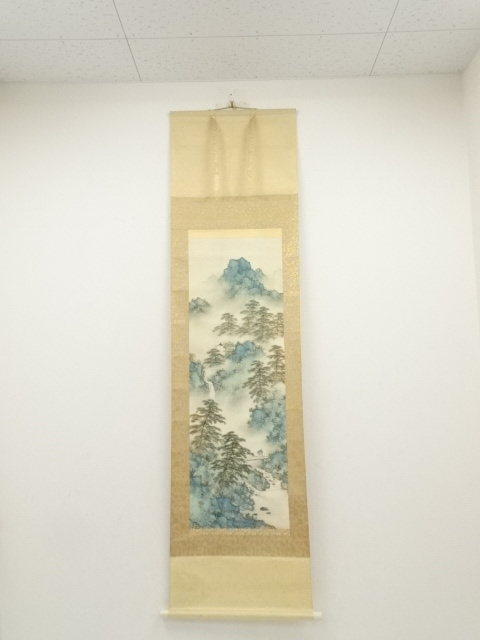 JAPANESE HANGING SCROLL / HAND PAINTED / LANDSCAPE 